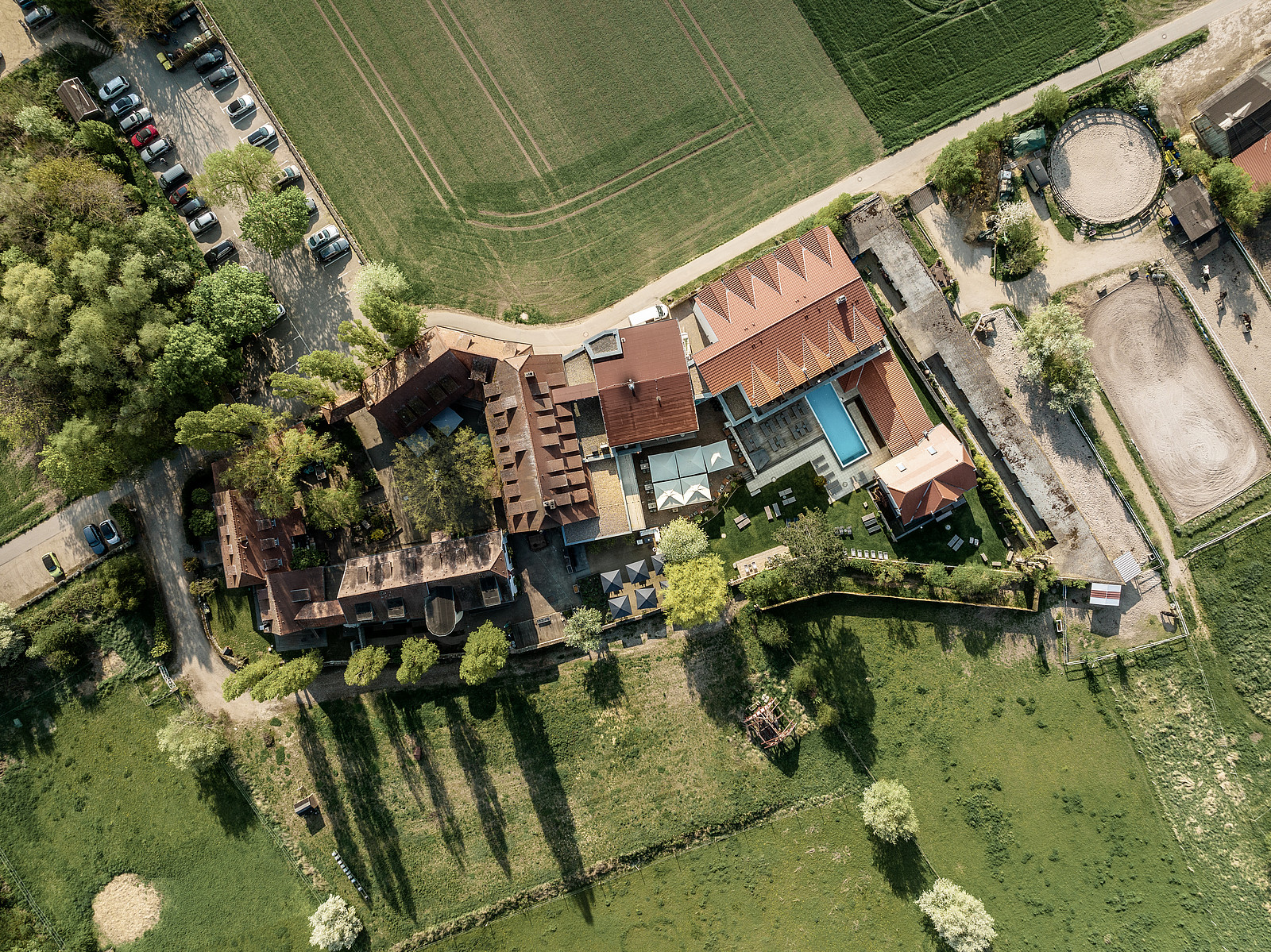 Jordans Untermühle - Hotel Aussenansicht von Oben