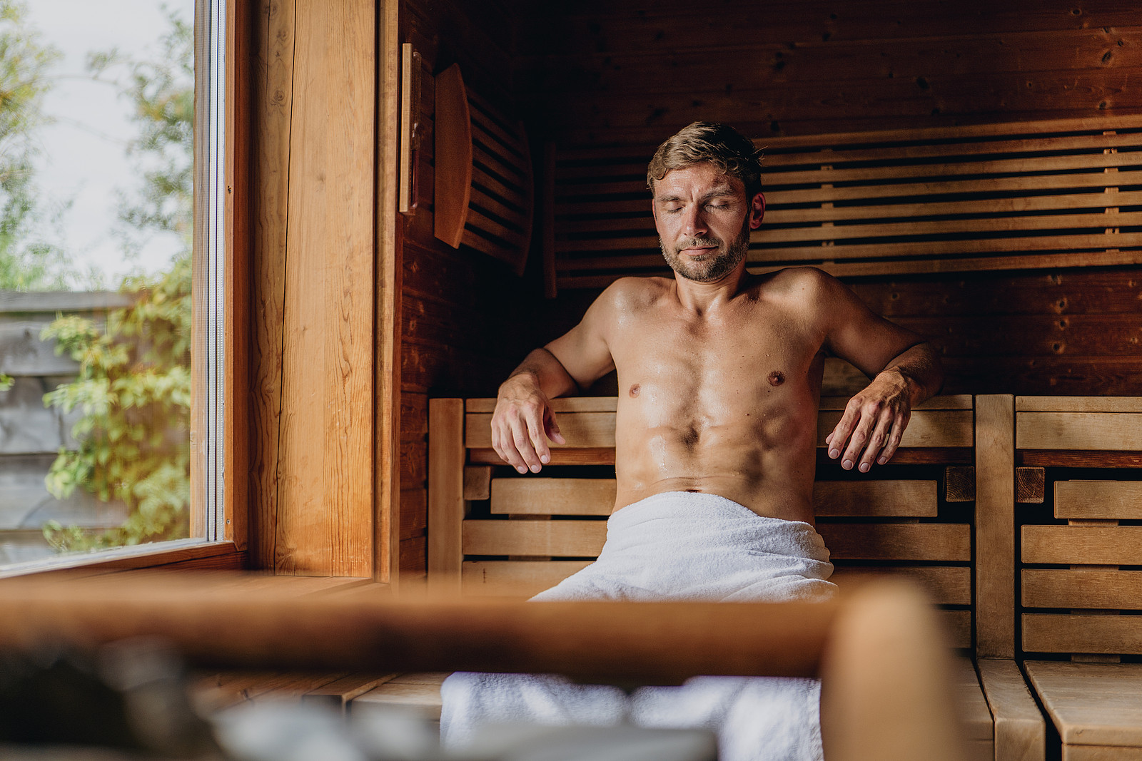 Jordan's Untermühle - Mann in Sauna